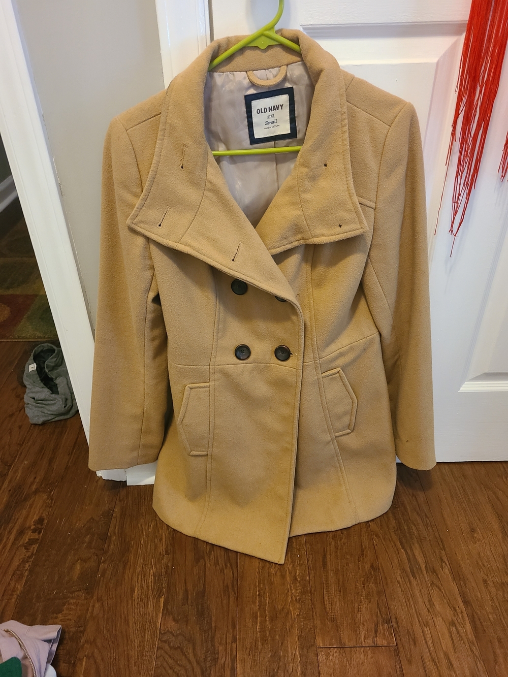 Old Navy Camel Double-Breasted Pea Coat